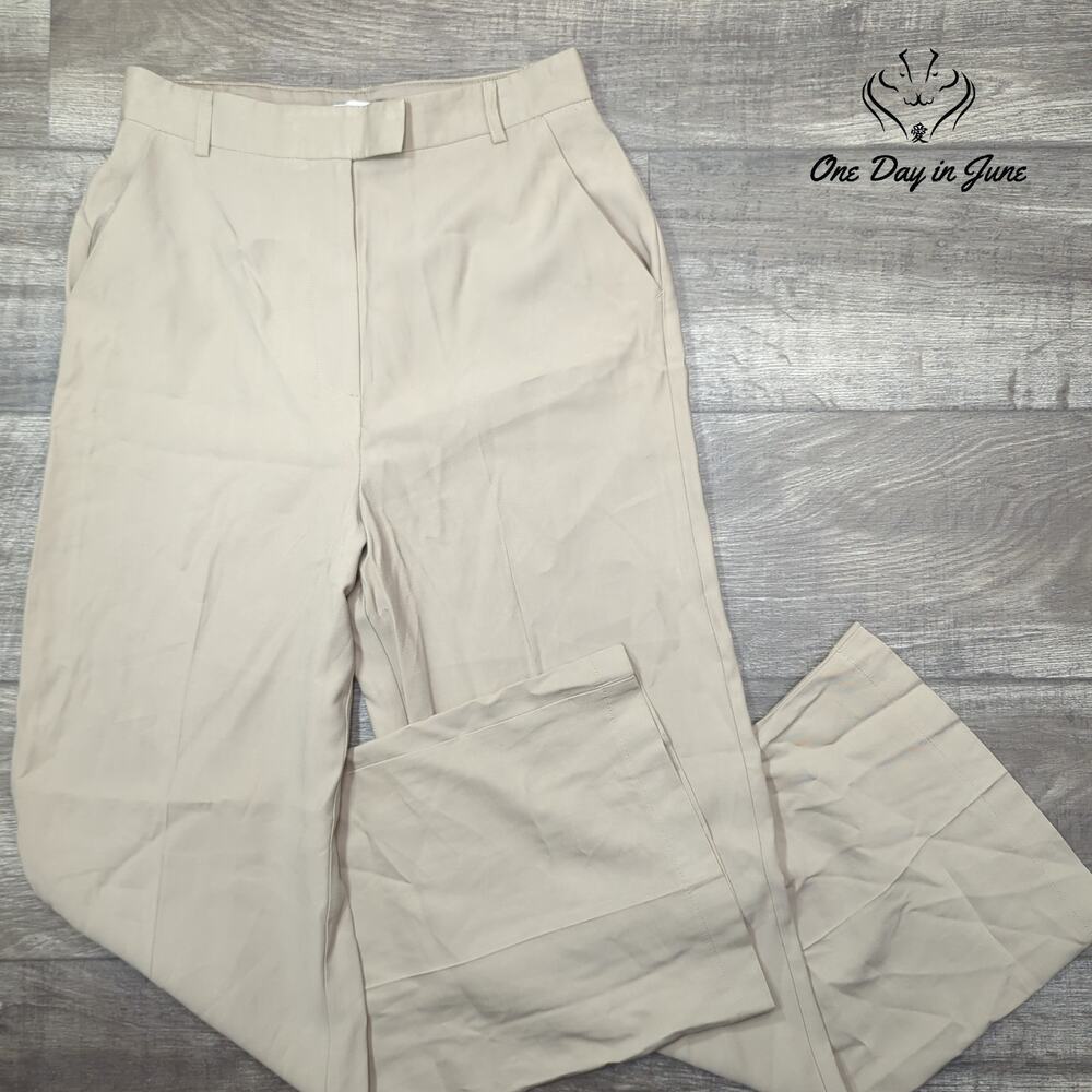 Topshop Straight Leg Tailored Dress Pants Beige Tan Trousers Size 10